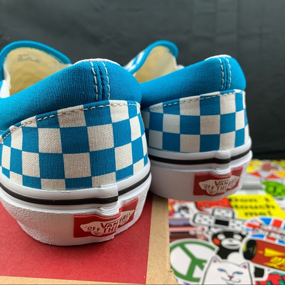 Van's Slip-on Delphinium Blue Checked Women’s - Picture 8 of 10